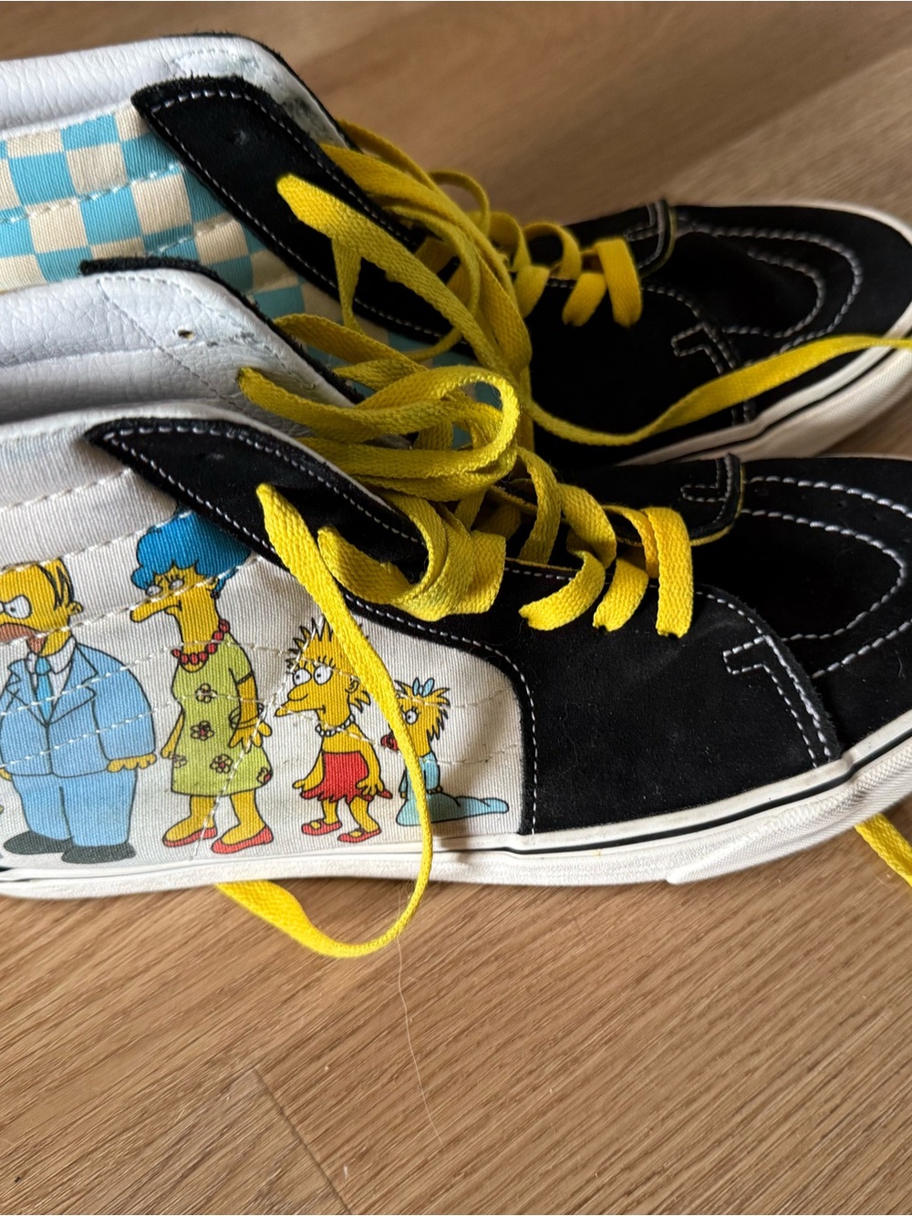 Vans Simpsons Black & Yellow High-Top Sneakers with Cartoon Side Graphic size11